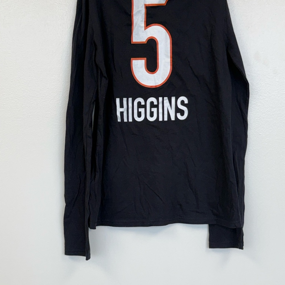 🔴Fanatics Black Cincinnati Bengals #5 Higgins long sleeve Knit Top